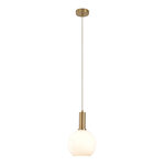 Lampe sphérique suspension en verre blanc Ø 20 cm - cordon de 150 cm