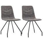 vidaXL Chaises à manger lot de 2 marron foncé similicuir