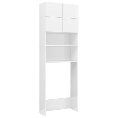 vidaXL Meuble de machine à laver Blanc brillant 64x25 5x190 cm