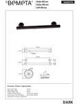 Barre de maintien de douche en laiton noir DARK 47 x9 x6,5 cm