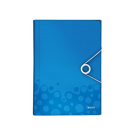 Classeur ménager trieur wow a4 pp 6 compartiments bleu métal leitz