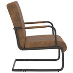 vidaXL Chaise cantilever Marron Tissu