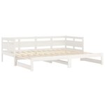 vidaXL Lit coulissant Blanc Bois de pin solide 2x(80x200) cm