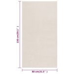 vidaXL Tapis shaggy doux lavable 80x150 cm Antidérapant Crème
