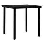 vidaXL Ensemble de salle à manger de jardin avec coussins 5 Pièces Noir