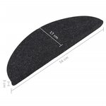vidaXL Tapis d'escalier autocollants 15 Pièces 56x17x3 cm Anthracite