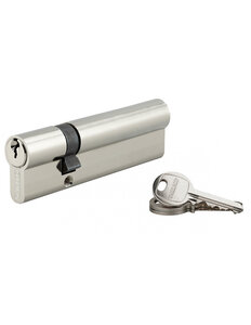THIRARD - Cylindre de serrure double entrée SA UNIKEY (achetez-en plusieurs ouvrez avec la même clé) 30x80mm 3 clés nickelé
