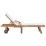 vidaXL Chaises longues avec coussins 2 Pièces Bois de teck solide Crème