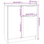 vidaXL Buffet noir 60x30x70 cm bois d'ingénierie
