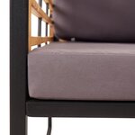 vidaXL Banc de jardin avec coussins 136 cm Bois d'acacia Gris foncé