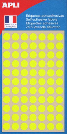 Pochettes 385 Pastilles Jaune Fluo Ø 8.5