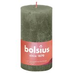 Bolsius Bougies pilier rustiques Shine 4 Pièces 130x68 mm Vert olive