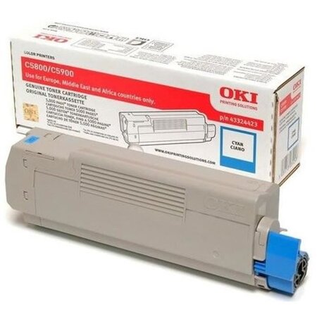 Oki cartouche toner 43324423 - compatible c5800/c5900 - capacité standard 5.000 pages - cyan