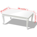 vidaXL Table basse 100 x 60 x 42 cm Laquée Blanc