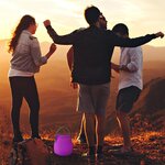 Lampe enceinte bluetooth sans fil mini may play beige polyéthylène h23cm