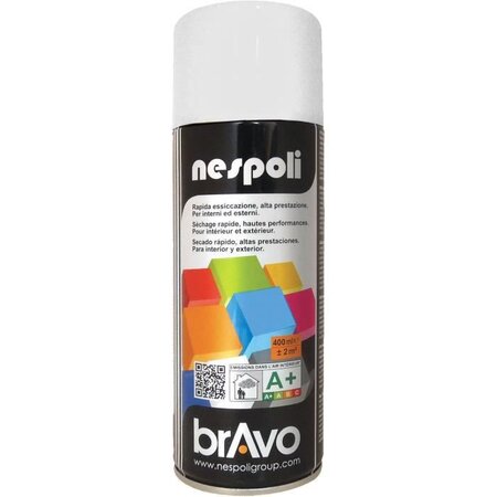 Aérosol peinture blanc ral9016 teintes vives 400 ml  nespoli