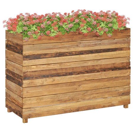vidaXL Lit surélevé 100x40x72 cm Bois massif de teck et acier