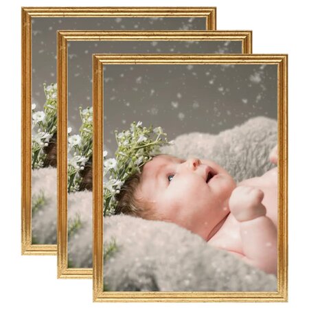 vidaXL Collage de cadres photo 3 Pièces de table Doré 13x18 cm MDF