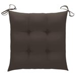 vidaXL Chaise à bascule avec coussin taupe Bois de teck solide