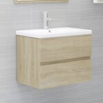 vidaXL Ensemble de meubles de salle de bain Chêne sonoma Aggloméré