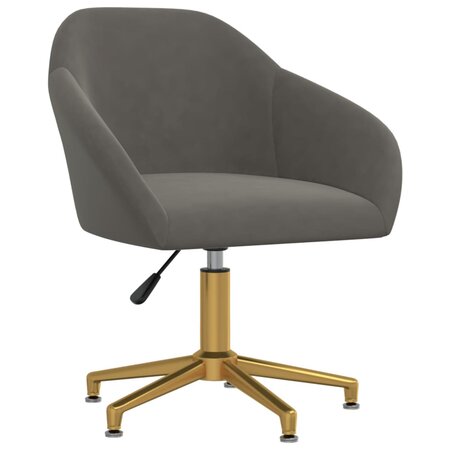 vidaXL Chaise pivotante de salle à manger Gris foncé Velours