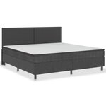 vidaXL Sommier tapissier Gris foncé Tissu 200x200 cm