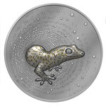 HERPETON GECKO Dark Gilded 2 onces argent monnaie 2000 Francs CFA Cameroon 2023
