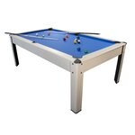 Billard américain ambiance 7ft - 226 5 x 126 5 x 80 cm avec accessoires et plateau dînatoire - couleur hêtre