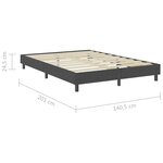 vidaXL Sommier tapissier Gris Tissu 140 x 200 cm