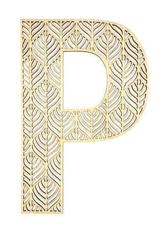 Lettre P en bois Alphabet géant ajouré 24 cm