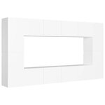 vidaXL Ensemble de meubles TV 8 Pièces Blanc Aggloméré
