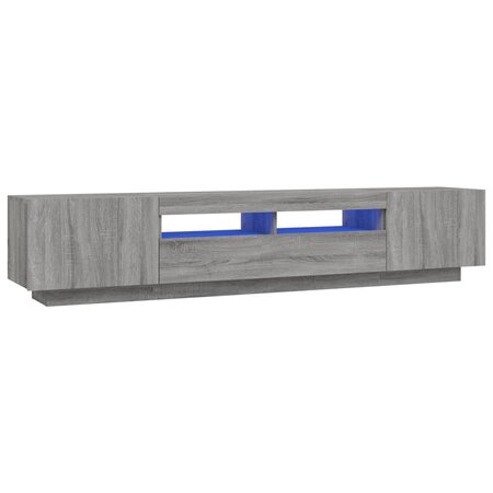 vidaXL Ensemble de meubles TV avec lumières LED 2 Pièces Sonoma gris