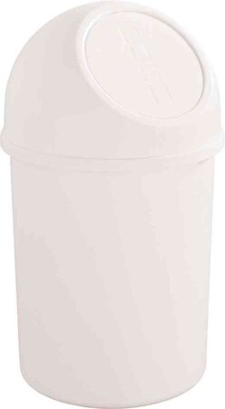 Poubelle à clapet Push 6 litres Diam 21cm H37,5 cm Blanc HELIT