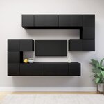 vidaXL Ensemble de meuble TV 10 Pièces Noir Aggloméré