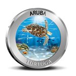 Pièce de monnaie 5 Florin Aruba Tortue 2019 – Argent BE