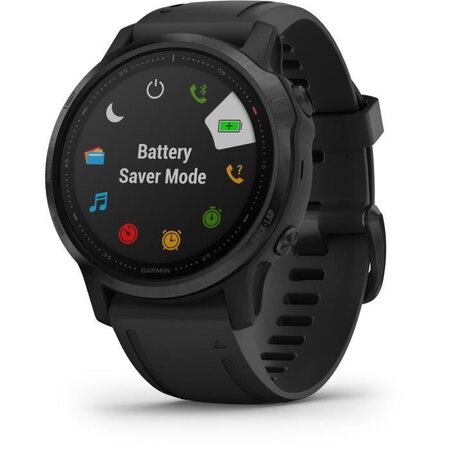 Garmin fenix 6S PRO - Montre GPS multisports haut de gamme - Black avec bracelet noir