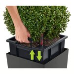 LECHUZA Jardinière CUBE 30 ALL-IN-ONE Charbon métallique