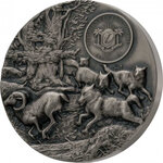 Pièce de monnaie en argent 5000 francs g 93.3 (3 oz) millésime 2021 predators wolf