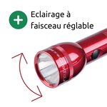 Lampe torche Maglite Xenon Flashlight S6D 6 piles Type D 49 cm - Rouge