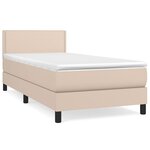 vidaXL Lit à sommier tapissier avec matelas Cappuccino 90x200 cm
