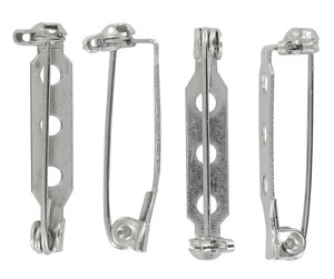 Broche platine 3 trous 2 5 cm Argenté 10 pièces