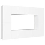 vidaXL Ensemble de meubles TV 8 Pièces Blanc Aggloméré