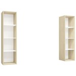 vidaXL Meubles TV muraux 2 Pièces Blanc et chêne sonoma Aggloméré
