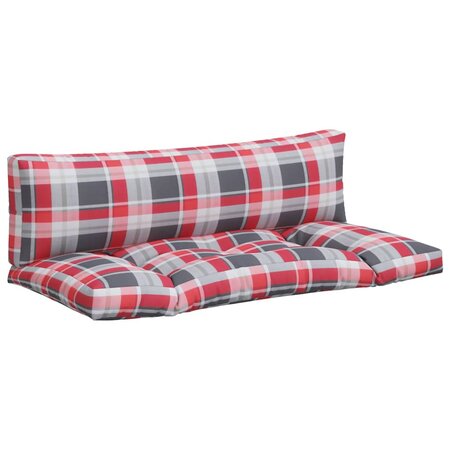vidaXL Coussins de palette 2 Pièces motif à carreaux rouge tissu