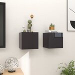 vidaXL Meubles TV muraux 2 Pièces Gris brillant 30 5x30x30 cm