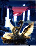 Kit tableau diamant LED 40x50cm Cygnes