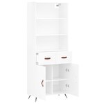 vidaXL Buffet haut Blanc brillant 69 5x34x180 cm Bois d'ingénierie