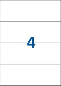 Lot de 500 planches étiquettes autocollantes sur feuille a4 : 210 x 74,2 mm (4 étiquettes par feuille, spéciales bons de transport)
