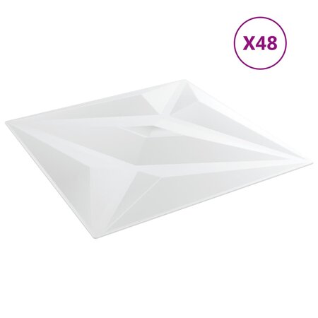vidaXL Panneaux muraux 48 Pièces blanc 50x50 cm EPS 12 m² étoile