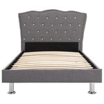 vidaXL Cadre de lit Gris clair Tissu 90 x 200 cm